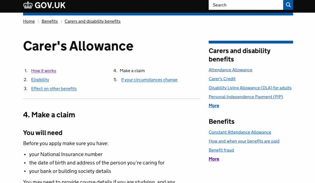 Carer's Allowance Digital Service