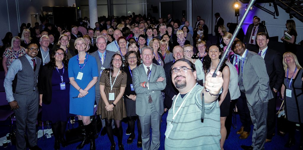 Kevin and colleagues take a selfie at the end of a DWP Inclusive Leadership event in April 2016